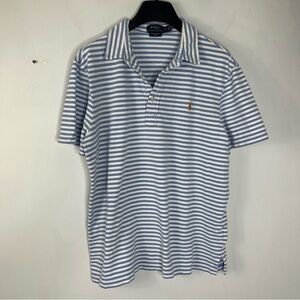 Polo Ralph Lauren Size XL Blue Stripe Featherweight Mesh Polo Shirt
